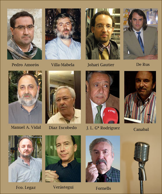 Los escritores Nelson Verástegui, José Enrique Canabal, Isaac Belmar, Andrés Fornells, José Luis Gª Rodríguez, Manuel A. Vidal, Alvaro Díaz Escobedo, Miguel Ángel de Rus, Manuel Villa-Mabela, Johari Gautier Carmona, Francisco Legaz y Pedro Amorós se han unido para hacer con sus relatos un homenaje a la radio que nos crió