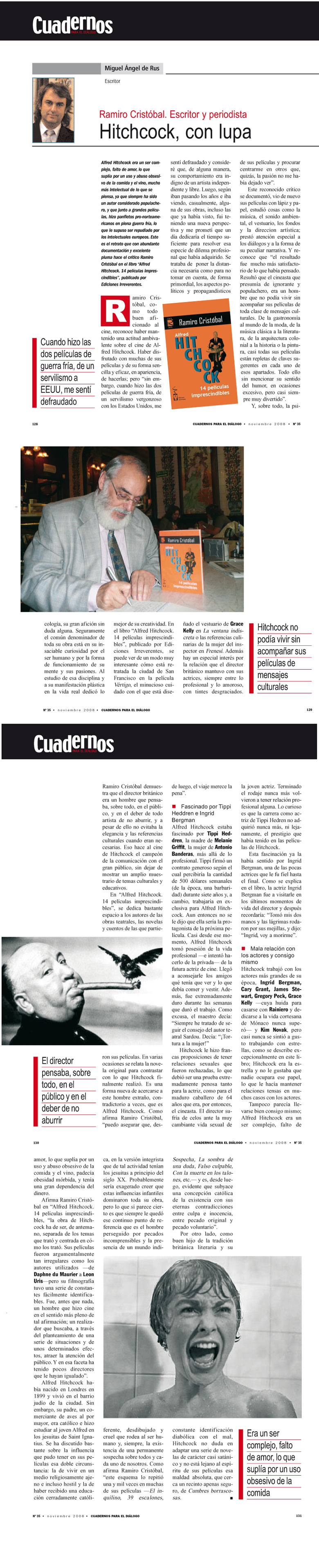 Hitchcock con lupa, en Cuadernos para el diálogo