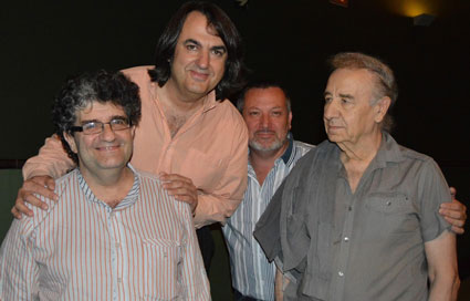 Ignacio del Moral, Presidente de la AAT, Miguel Angel de Rus, Juan García Larrondo y el Premio Nacional de Literatura Dramática Jesús Campos